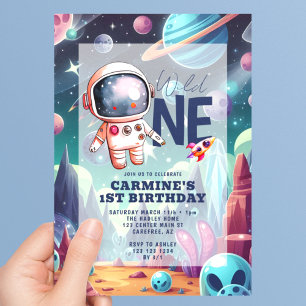 Convite Aniversário de 1 ano do Astronauta Alien Espacial