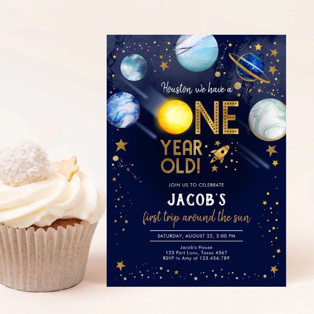 Convite Aniversário de 1 ano do Astronauta do Espaço Sider (Criador carregado)