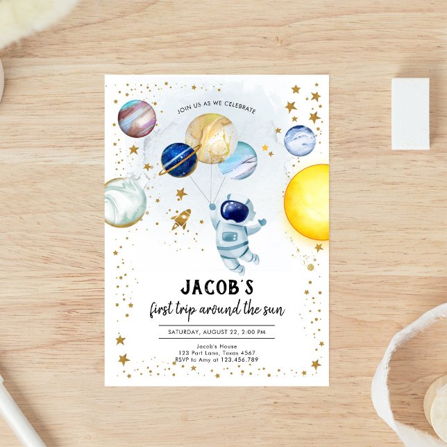 Convite Aniversário de 1 ano do Astronauta do Espaço Sider (Criador carregado)