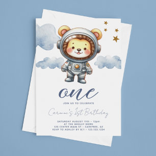 Convite Aniversário de 1 ano do Astronauta Leãozinho