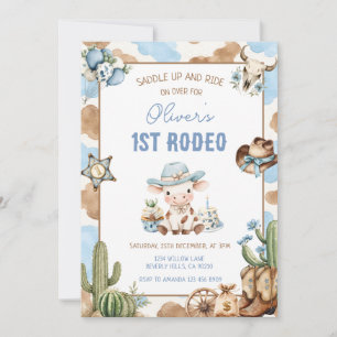 Convite Aniversário de 1 ano do Cowboy Azul do Rodeio West