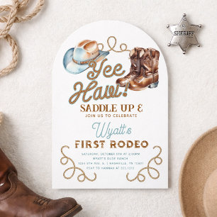 Convite Aniversário de 1 ano do Cowboy First Rodeo