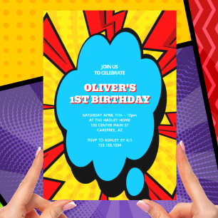 Convite Aniversário de 1 ano do Garoto de Quadrinhos