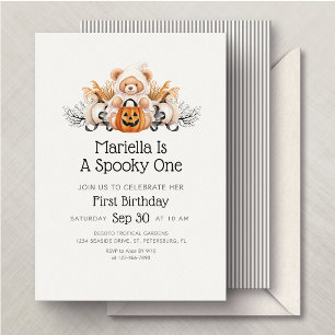 Convite Aniversário de 1 ano do Halloween Truque ou Tratam