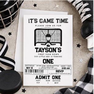 Convite Aniversário de 1 ano do Hockey First Year Down