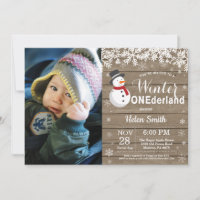 Aniversário de 1 ano do Homem de Neve Rústico Wint