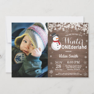 Convite Aniversário de 1 ano do Inverno Onederland com Hom
