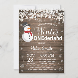 Convite Aniversário de 1 ano do Inverno Onederland Homem d