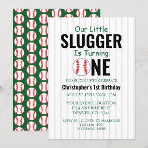 Convite Aniversário de 1 ano do Little Slugger Baseball