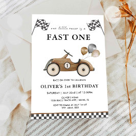 Convite Aniversário de 1 ano do Menino do Carro de Corrida