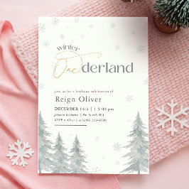 Convite Aniversário de 1 ano do Menino Menina Winter Onder