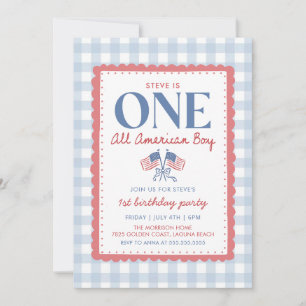 Convite Aniversário de 1 ano do Menino Totalmente American