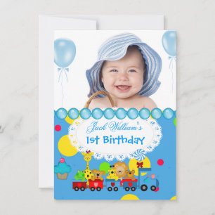 Convite Aniversário de 1 Ano do Menino Trem Azul