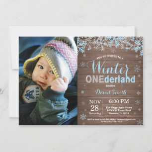 Convite Aniversário de 1 ano do Menino Winter Onederland B