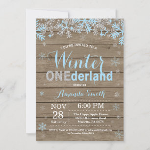 Convite Aniversário de 1 ano do Menino Winter Onederland B