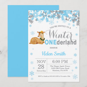 Convite Aniversário de 1 ano do Menino Winter Onederland D