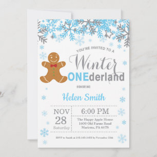 Convite Aniversário de 1 ano do Menino Winter Onederland N