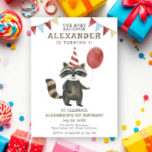 Aniversário de 1 ano do nosso bebê Guaxinim