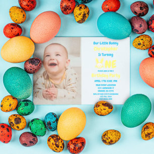 Convite Aniversário de 1 ano do Pequeno Menino Coelho
