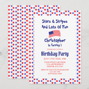 Convite Aniversário de 1 ano do Stars & Stripes