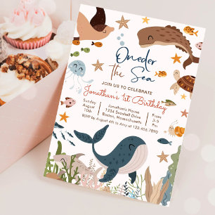 Convite Aniversário de 1 ano do Tubarão Baleia Um-der o Ma