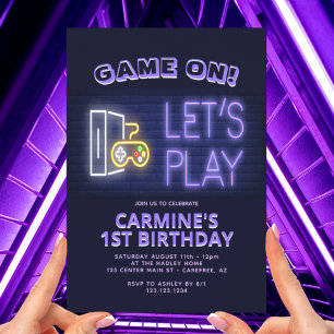 Convite Aniversário de 1 ano do Video Game On Neon