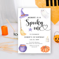 Aniversário de 1 ano Halloween Assustador Aquarela
