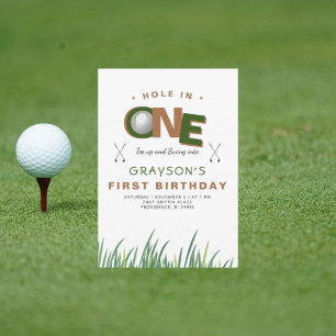 Convite Aniversário de 1 ano Hole-in-One Golf II