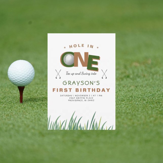 Convite Aniversário de 1 ano Hole-in-One Golf II (Criador carregado)