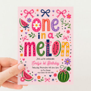 Convite Aniversário de 1 ano Melancia Um em um Melão