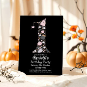 Convite Aniversário de 1 ano no Halloween   Primeiro Anive