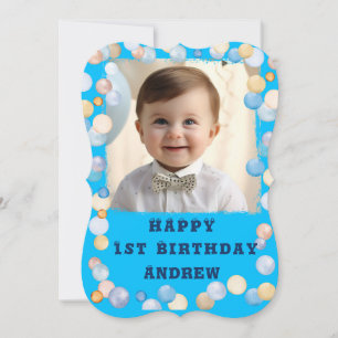 Convite Aniversário de 1 ano Personalizado Feliz Com Foto