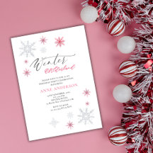 Aniversário de 1 ano Pink Winter Onederland Flocos