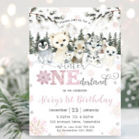 Aniversário de 1 ano Winter Onederland Animais Árt
