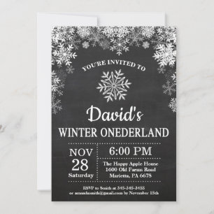 Convite Aniversário de 1 ano Winter Onederland Floco de Ne