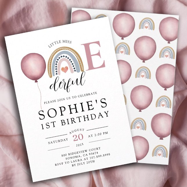 Convite Aniversário de 1rua da Rainbow Girl (Criador carregado)