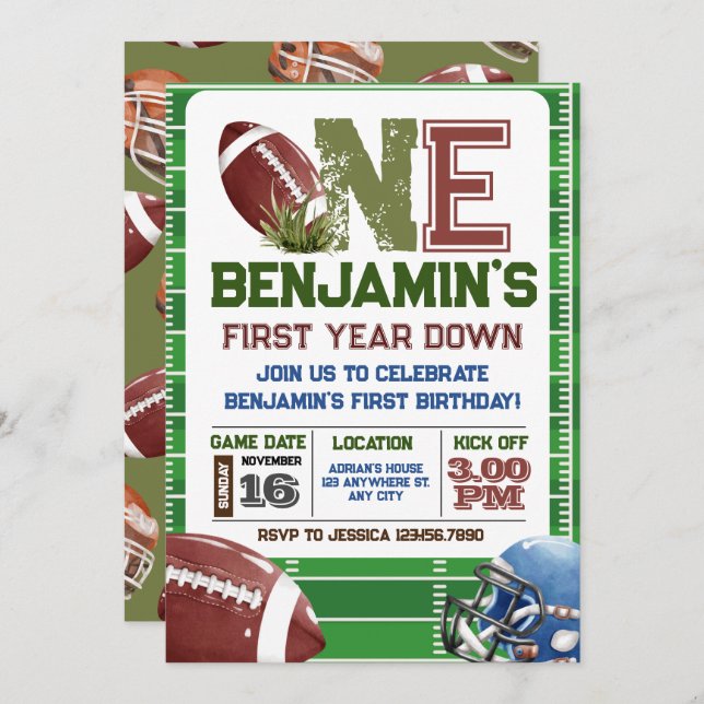 Convite Aniversário de 1rua de futebol (Frente/Verso)