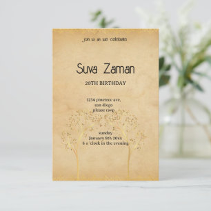 Convite Aniversário de 20 anos Cinza Simples Elegante