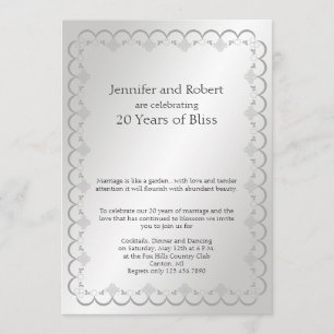 Convite Aniversário de 20 anos de casamento em Platina