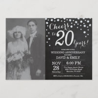 Aniversário de 20 anos de Casamento Quadro Negro P