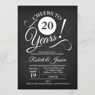 Convite Aniversário de 20 anos de Casamento Rústico - Quad