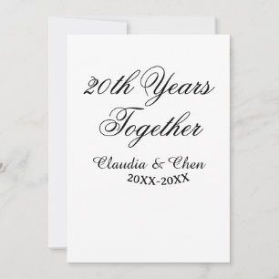 Convite aniversário de 20 anos juntos nome data ano sim