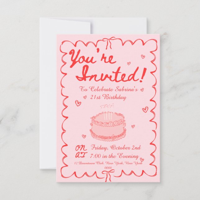 Convite aniversário de 21 anos (Frente)