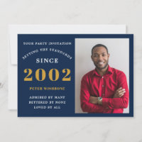 aniversário de 21 anos 2002 Nome Foto Azul Dourado