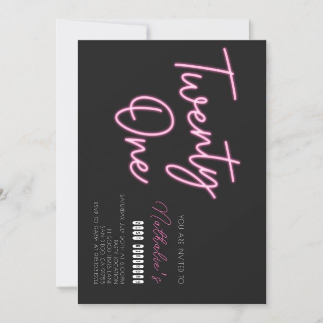 Convite Aniversário de 21 anos 21 (Frente)