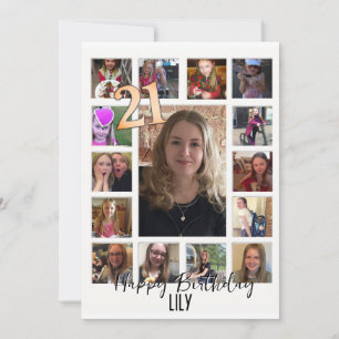 Convite aniversário de 21 anos Almond floresce creme azul