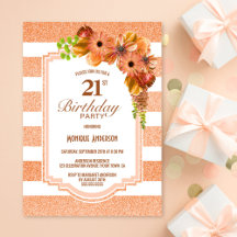 aniversário de 21 anos Apricot Strike Floral Party