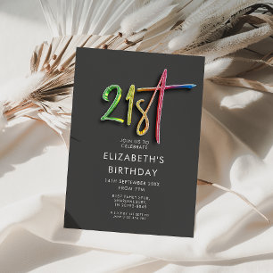 Convite Aniversário de 21 anos arco-íris
