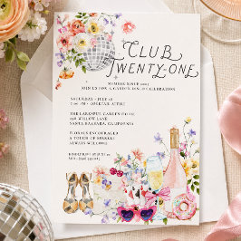 Convite Aniversário de 21 anos | Club Twenty-One Garden Di