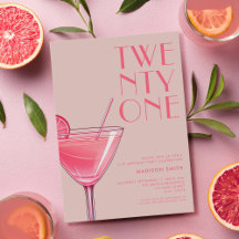 Aniversário de 21 anos com Coquetel Rosa Moderno